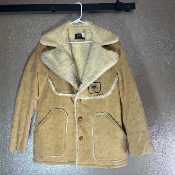 VINTAGE SWINGSTER SUEDE SHERPA LINED WINTER GARST SEEDS JACKET, MEDIUM - Picture 4 of 12